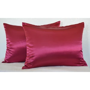 Bordo İpek Saten Yastık Kılıfı 50 x 70 cm. 2'li