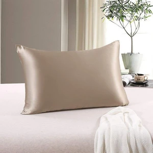 Açık Kahverengi İpek Saten Yastık Kılıfı 50 x 70 cm. 1 Adet (Cappicuno)