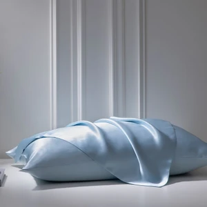 Açık Mavi İpek Saten Yastık Kılıfı 50 x 70 cm. 1 Adet