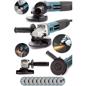 Germany Technology 2600 Watt Profesyonel 125 mm Avuç Içi Spiral Taşlama Makinesi + 10 Disk