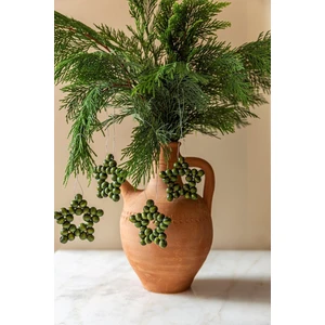 Emtory Home  5 Adet Dekoratif Yeşil Ahşap Boncuklu Yıldız 7 cm