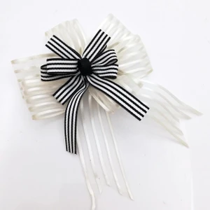 Lora Davet Hediye Kutusu Hediye Paketi Çiçeği Fiyongu Süsü (1 Adet) Siyah - 49642