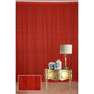 Akça Tekstil Örümcek  model kırmızı renk ip perde hazır düğmeleri dikilmiş ip perde