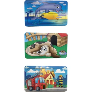 Trendy Toys Ahşap Puzzle Ilk Yapbozum 3 Adet 6 Parçalı 18X11CM