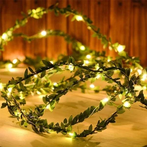 Yaprak Dekorlu 3 Metre Peri LED Pilli Işık Yılbaşı Aydınlatma