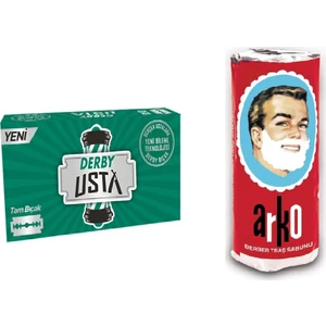 Usta Tam Jilet 100LÜ+ARKO Berber Tıraş Sabunu 75G