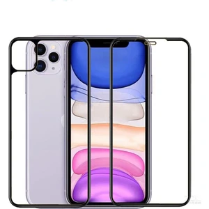 iPhone 11 Pro Ön ve Arka Tam Kaplayan Çerçeveli Tempered Ekran Koruyucu Cam - Siyah