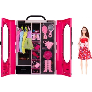 Gardolaplı Bol Aksesuarlı Sonsuz Hareket Bebekli Kız Oyuncak Seti