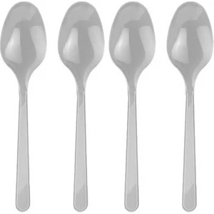 Gümüş Renk Plastik Kaşık (25 Adet)