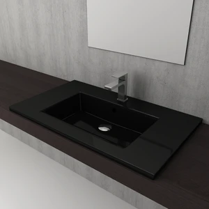 Bocchi Milano Etajerli Lavabo 80 cm Parlak Siyah