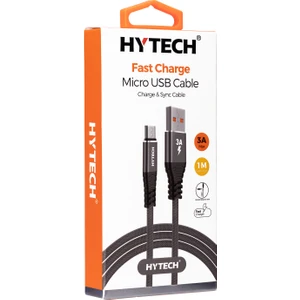 HY-X210 3A Micro USB 1m Gri Data + Sarj Kablosu