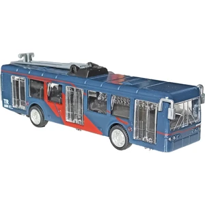 PopŞeker Oyuncak Metal Otobüs, Işıklı, Müzikli Çek-Bırak Özellikli Metal Otobüs 17 cm