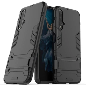 Huawei Nova 5t - Honor 20 Alfa Serisi Armor Standlı Perfect Koruma Kılıf - Siyah