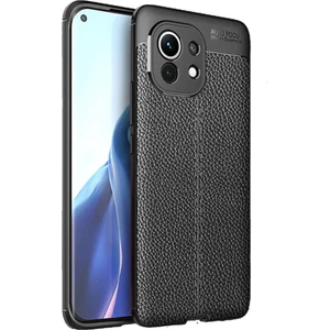Xiaomi Mi 11 Leather Tpu Silikon Kılıf - Siyah