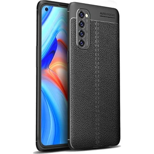 Oppo Reno 4 Pro (4g) Leather Tpu Silikon Kılıf - Siyah