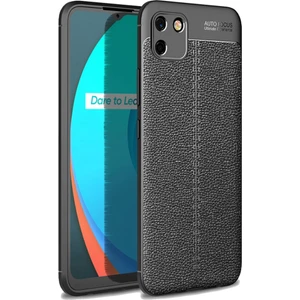 Oppo Realme C11 Leather Tpu Silikon Kılıf - Siyah