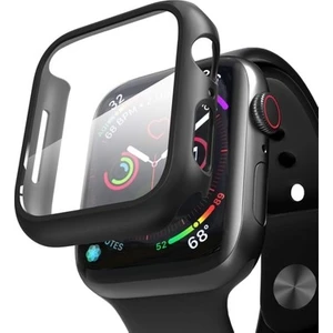 Apple Watch 6,se,5,4,3,2 Uyumlu 360 Tam Koruma (38MM)KASA ve Tamperli Cam Ekran Koruyucu  Siyah