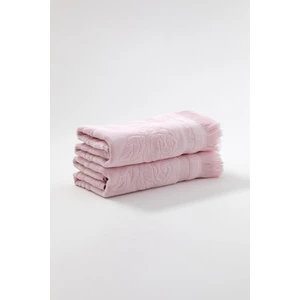 Fiesta Kadife Etamin Saçaklı 2li El Havlusu 50x90 - Pembe