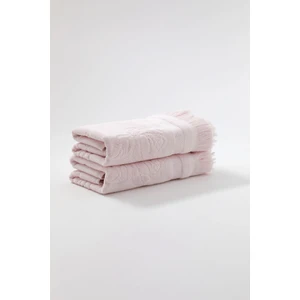 Fiesta Kadife Etamin Saçaklı 2li El Havlusu 50x90 - Pudra