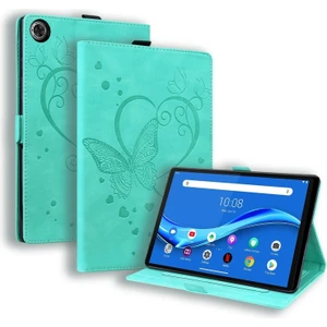 Lenovo Tab M10 Plus TB-X606F TB-X606X Için Standlı Kelebek Desenli Deri Kılıf-Yeşil (Yurt Dışından)