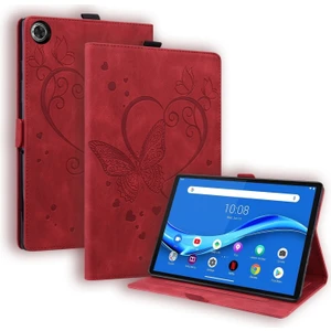 Lenovo Tab M10 Plus TB-X606F TB-X606X Için Standlı Kelebek Desenli Deri Kılıf-Yeşil (Yurt Dışından)
