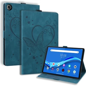 Lenovo Tab M10 Plus TB-X606F TB-X606X Için Standlı Kelebek Desenli Deri Kılıf-Yeşil (Yurt Dışından)