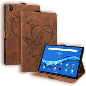 Lenovo Tab M10 Plus TB-X606F TB-X606X Için Standlı Kelebek Desenli Deri Kılıf-Yeşil (Yurt Dışından)