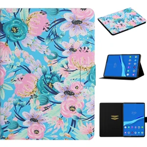 Lenovo Tab M10 Plus Için Kart Yuvası ve Braket ile Çiçek Desenli Deri Çanta-Stil 1 (Yurt Dışından)