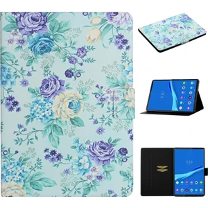 Lenovo Tab M10 Plus Için Kart Yuvası ve Braket ile Çiçek Desenli Deri Çanta-Stil 1 (Yurt Dışından)