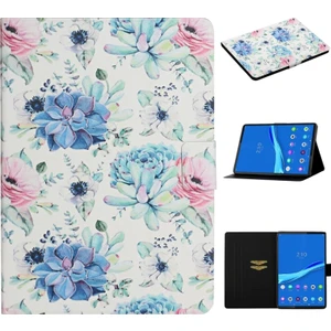 Lenovo Tab M10 Plus Için Kart Yuvası ve Braket ile Çiçek Desenli Deri Çanta-Stil 1 (Yurt Dışından)