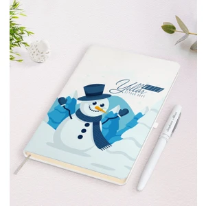 Kişiye Özel Isimli Yılbaşı Mutlu Yıllar Beyaz Defter ve Kalem Hediye Seti-21