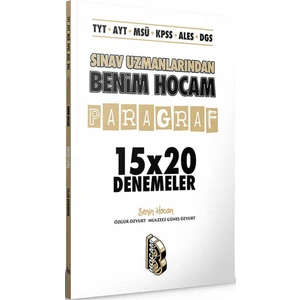 Benim Hocam Yayınları  TYT AYT MSÜ KPSS ALES DGS Sınav Uzmanlarından Paragraf 15x20 Denemeler