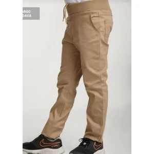 Çocuk Ribana Bel Camel Kanvars Okul Pantolonu