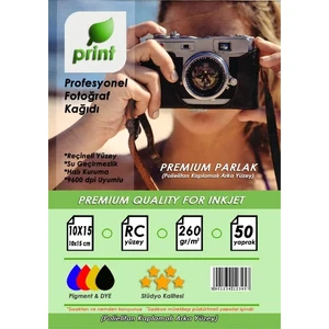 Canon Yazıcılar Için Premium Parlak Fotoğraf Kağıdı 10X15 260 gr 50 Yaprak