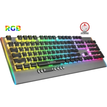 Rampage KB-R211 PRIME RGB Backlight Kristal Red Switch Mekanik Gaming Oyuncu