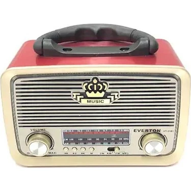 Everton RT-301 Bluetooth-USB-SD-FM Şarjlı  Nostaljik Radyo El