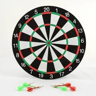 Çift Taraflı 30 cm Dart Tahtası ve 4 Adet