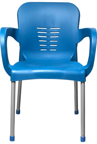 Romanoset Plastik Romanoset Paris Mavi Demir Ayaklı Plastik Sandalye 4 Lü Set