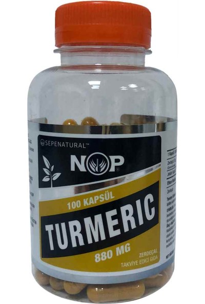 NOP Naturel Zerdeçal Kapsül Curcumin Kurkumin Turmeric 100 x 880 mg