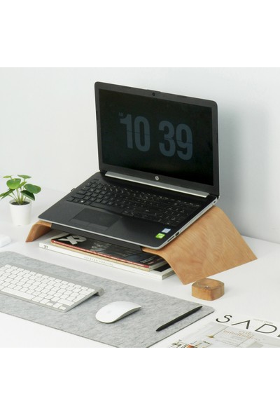 Fagus Wood Dayanıklı Ahşap Notebook Yükseltici ve Tutucu Masa Üstü Laptop Standı