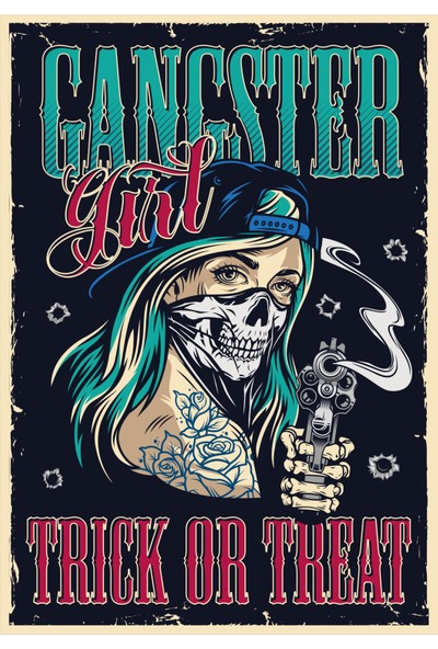 And Sticker Gangster Girl 1 Dekoratif Duvar Sticker Poster