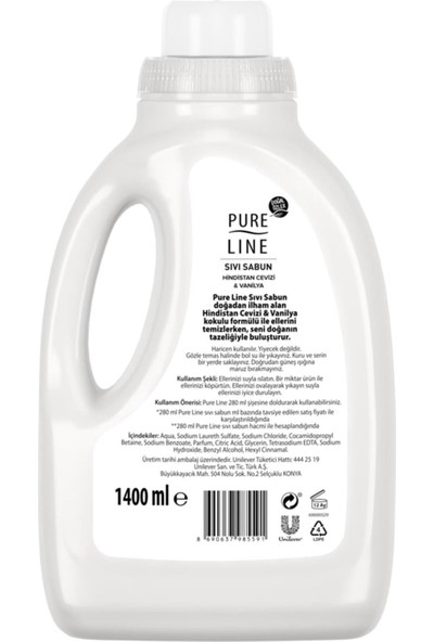 Pure Line Hindistan Cevizi Sıvı Sabun 1400 ml