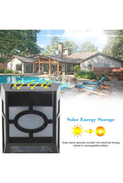 Gahome Güneş Enerjili LED Işık Duvar Lambası 2 Leds Güneş (Yurt Dışından)
