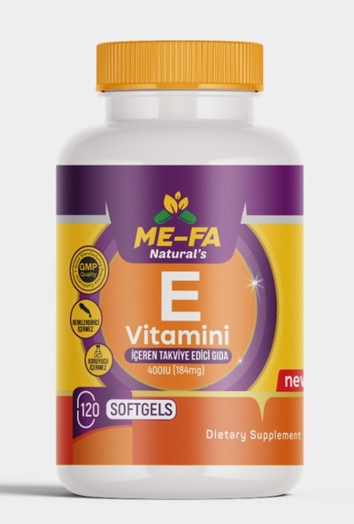 Mefa Naturals Vitamin E 120 Softgels 400 Ünite (D-Alpha)