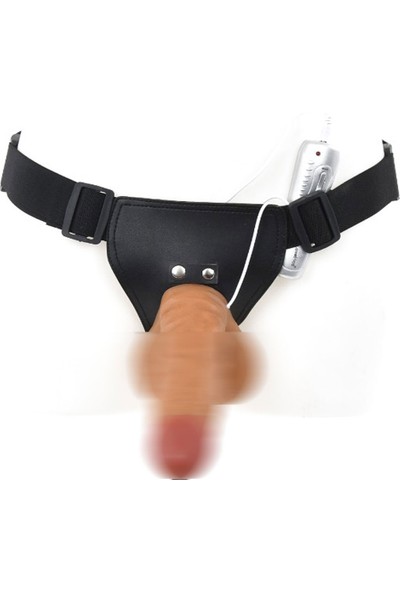Bonie Siyah Deri Ayarlanabilir Protez Penis Kemeri + Masaj Yağı