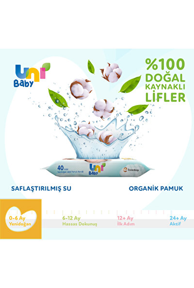Uni Baby Yenidoğan Islak Mendil 12'li 480 Yaprak