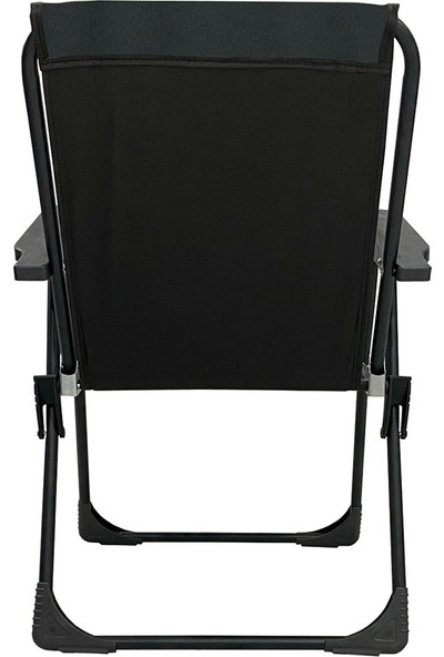 Moniev 2 Adet Katlanır Kamp Sandalyesi Piknik Koltuğu Plaj Şezlongu Oval Bardaklıklı Siyah
