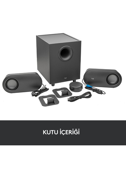 Z407 2.1 Subwoofer ve Kablolosuz Kontrollü Bluetooth Bilgisayar Hoparlörleri - Siyah