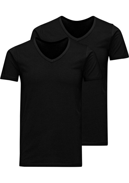 Beyaz 2li Paket V Yaka Tshirt - 12133914 fiyatları