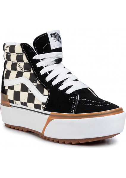 Kadın Keten Ayakkabı VN0A4BTWVLV1 Vans Ua Sk8-Hi Stacked (Checkerboard) Multi/true White